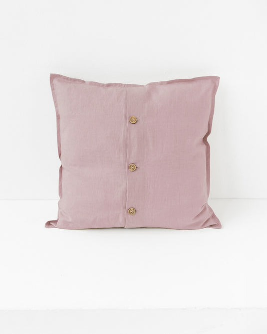 Deco pillow cover with buttons in Woodrose