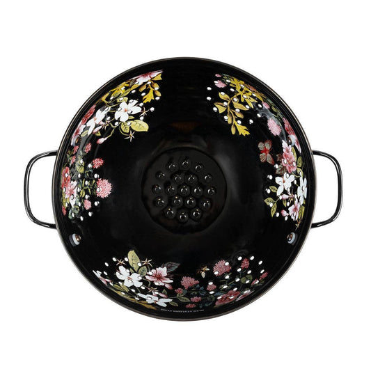 Blue Stallion Floral Bouquet 3Qt Enamel Colander