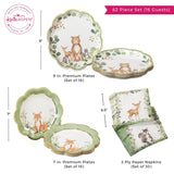 Woodland Baby 62pc Party Tableware Set for 16