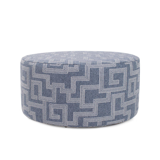 Indoor/Outdoor Universal Round Ottoman Syros Denim