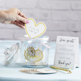 Iridescent Baby Shower Wish Jar with Heart Shaped Cards