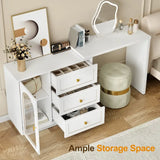 Wholesale 59” Large Extendable Makeup Vanity Desk, Corner Vanity Table