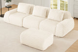 LAURENT 114" 3-Seater Sofa with 1 Ottoman