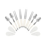 Laguiole Faux Ivory Chopsticks & Spoons with Rests, 4 Pairs