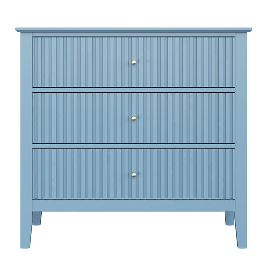 Fluted 3 Drawer Dresser with Painted Surface