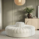 Rummi - Round Velvet Performance Fabric Upholstered 4 Piece Modular Sofa