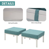 2 Pieces Patio Furniture Outdoor Ottomans