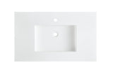 ANZZI Orchard 36" Ultramodern Console Sink (36" W x 34" H), Glossy White Solid Surface Top, Tempered Glass Shelf, Multiple Frame Finishes