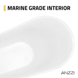 Prima Series 67 in. x 31 in. Flat Bottom Acrylic Freestanding Soaking Bathtub with Center Drain in Glossy White