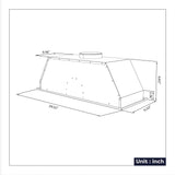 CIARRA 29 Inch Stainless Steel Range Hood Insert, 450 CFM, Built-In Under Cabinet CAS75913E-OW