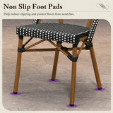 PURPLE LEAF French Bistro Chair Set of 2 Outdoor French Aluminium Frame Woven Rattan Back Dining Chair for Kitchen Bistros Cafe
