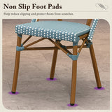 PURPLE LEAF French Bistro Chair Set of 2 Outdoor French Aluminium Frame Woven Rattan Back Dining Chair for Kitchen Bistros Cafe