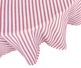 Red Ticking Tablecloth - Red Striped Round Tablecloth