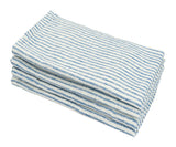 Blue Linen Striped Napkins