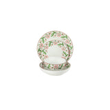 Martha Stewart Plates and Bowls Set, 16 Piece Dinnerware Set for 4, Pink/Green