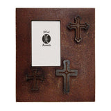 Distressed 3-Crosses Picture Frame, Red, 4 MOQ