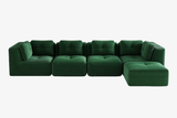 CORDELIA 151" 4-Seater High Armrest Sofa with 1 Ottoman