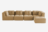 CORDELIA 151" 4-Seater High Armrest Sofa with 1 Ottoman