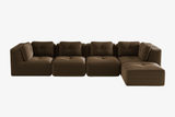 CORDELIA 151" 4-Seater High Armrest Sofa with 1 Ottoman