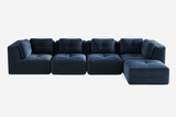 CORDELIA 151" 4-Seater High Armrest Sofa with 1 Ottoman