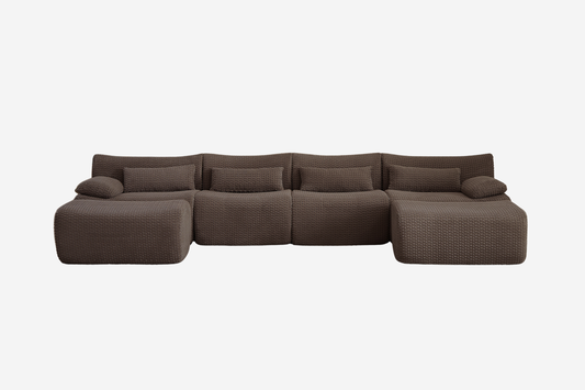 FLOVEX 141" 4-Seater Sofa with 2 Ottomans
