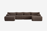 FLOVEX 141" 4-Seater Sofa with 2 Ottomans