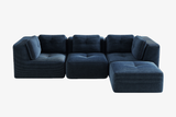 CORDELIA 116" 3-Seater High Armrest Sofa with 1 Ottoman
