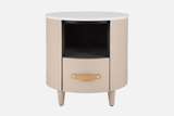 GALEN Modern Round Nightstand with Storage Drawer