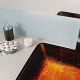 Paradiso Series 22 in. Rectangular Bathroom Vessel Sink in Celestial Bronze Finish Glass with Chrome Pop-Up Drain