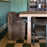 Doris Rolling Upholstered Dining Chair With Castors (1-Piece)