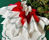Green Cloth Napkins - Pearls Napkins