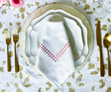 Red Embroidered Pearls Napkins