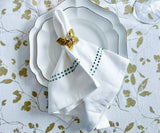Green Cloth Napkins - Pearls Napkins