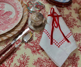 Red Embroidered Pearls Napkins