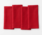Red Double Hemstitch Linen Napkins