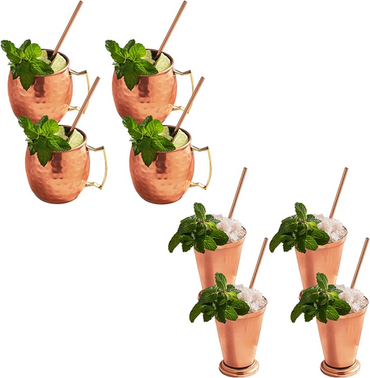 16 Pc Copper Moscow Mule Mug Gift Set