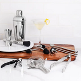 14 Pc Cocktail Shaker Set with Wood Stand