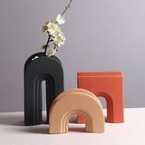 Geometric Arch Ceramic Flower Vase Decor