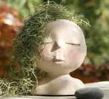 Human Head Resin Vase Decorative Flower Pot