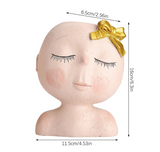 Human Head Resin Vase Decorative Flower Pot