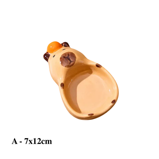 Capybara Ceramic Dipping Dish Cute Animal Plate