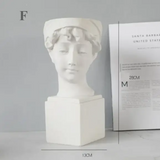 Resin Human Head Portrait Vase Planter