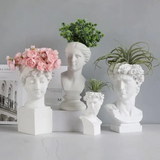 Resin Human Head Portrait Vase Planter