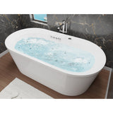 Sofi Series 67 in. x 34 in. Acrylic Combination 50 Gallon Capacity Freestanding Bathtub with Center Drain in White