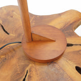Dreamlight Table Lamp, Brown Solid Wood Base with Elegant Cone Linen Shade