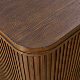 Modern Solid Wood Fluted Dresser with 6 Drawers & Oak Texture