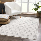 Tigris Swiss Cross Ivory&Gray Area Rug - Clearance