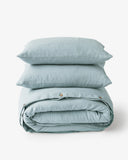 Dusty blue linen duvet cover set (3 pcs)