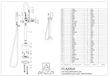 Coral Series 2-Handle Freestanding Tub Faucet with 60 in. Euro-Grip Hand Sprayer