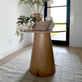 Dwen 35" Modern Round Pedestal Console Table